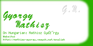 gyorgy mathisz business card